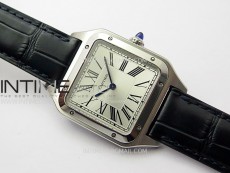 Santos Dumont 43.5mm SS F1F Best Edition Silver Dial on Blue Leather Strap Quartz