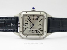 Santos Dumont 43.5mm SS F1F Best Edition Silver Dial on Blue Leather Strap Quartz