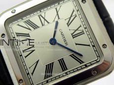 Santos Dumont 43.5mm SS F1F Best Edition Silver Dial on Blue Leather Strap Quartz