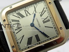 Santos Dumont 43.5mm SS/RG F1F Best Edition Silver Dial on Black Leather Strap Quartz