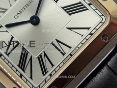 Santos Dumont 43.5mm SS/RG F1F Best Edition Silver Dial on Black Leather Strap Quartz