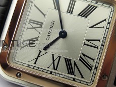 Santos Dumont 43.5mm SS/RG F1F Best Edition Silver Dial on Black Leather Strap Quartz