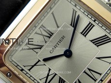 Santos Dumont 43.5mm SS/RG F1F Best Edition Silver Dial on Black Leather Strap Quartz