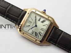 Santos Dumont 43.5mm RG F1F Best Edition Silver Dial on Brown Leather Strap Quartz