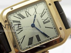 Santos Dumont 43.5mm RG F1F Best Edition Silver Dial on Brown Leather Strap Quartz