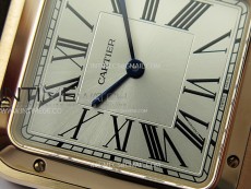 Santos Dumont 43.5mm RG F1F Best Edition Silver Dial on Brown Leather Strap Quartz
