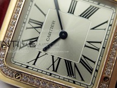 Santos Dumont 43.5mm RG F1F Best Edition Silver Dial on Red Leather Strap Quartz