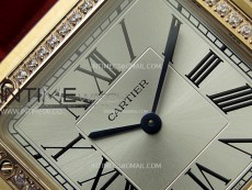 Santos Dumont 43.5mm RG F1F Best Edition Silver Dial on Red Leather Strap Quartz