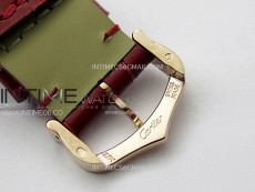 Santos Dumont 43.5mm RG F1F Best Edition Silver Dial on Red Leather Strap Quartz