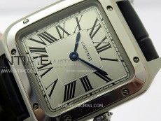 Santos Dumont 38mm SS F1F Best Edition Silver Dial on Blue Leather Strap Quartz