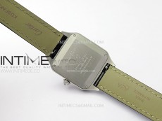 Santos Dumont 38mm SS/Diamonds Bezel F1F Best Edition Silver Dial on Black Leather Strap Quartz