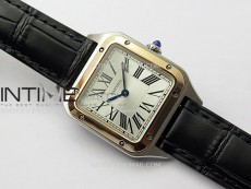Santos Dumont 38mm SS/RG F1F Best Edition Silver Dial on Black Leather Strap Quartz
