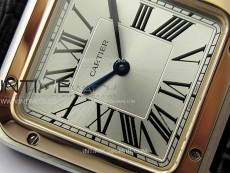 Santos Dumont 38mm SS/RG F1F Best Edition Silver Dial on Black Leather Strap Quartz