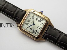 Santos Dumont 38mm RG F1F Best Edition Silver Dial on Black Leather Strap Quartz