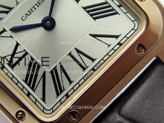 Santos Dumont 38mm RG F1F Best Edition Silver Dial on Black Leather Strap Quartz