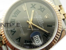 DateJust 36 SS 126231 904L SS/RG VSF 1:1 Best Edition Gray Dial Roman Markers on Jubilee Bracelet VS3235