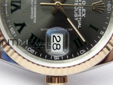 DateJust 36 SS 126231 904L SS/RG VSF 1:1 Best Edition Gray Dial Roman Markers on Jubilee Bracelet VS3235