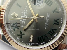 DateJust 36 SS 126231 904L SS/RG VSF 1:1 Best Edition Gray Dial Roman Markers on Jubilee Bracelet VS3235