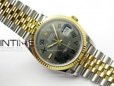 DateJust 36 SS 126233 904L SS/YG VSF 1:1 Best Edition Gray Dial Green Roman Markers on Jubilee Bracelet VS3235