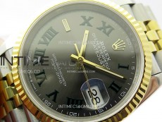 DateJust 36 SS 126233 904L SS/YG VSF 1:1 Best Edition Gray Dial Green Roman Markers on Jubilee Bracelet VS3235