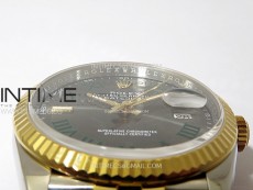 DateJust 36 SS 126233 904L SS/YG VSF 1:1 Best Edition Gray Dial Green Roman Markers on Jubilee Bracelet VS3235