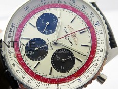 Navitimer B01 43mm SS BLSF 1:1 Best Edition White Dial Black Subdials On Black Leather Strap A7750