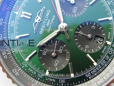 Navitimer B01 43mm SS BLSF 1:1 Best Edition Green Dial On Black Leather Strap A7750