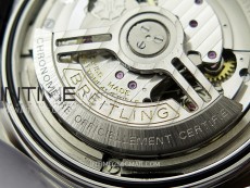 Navitimer B01 43mm SS BLSF 1:1 Best Edition RG Dial Black Subdial On Black Leather Strap A7750
