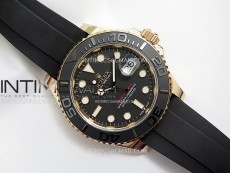 Yacht-Master 126655 Weight RG/Tungsten Gold ARF 1:1 Best Edition Black Ceramic Bezel on Oysterflex Rubber Strap VS3235
