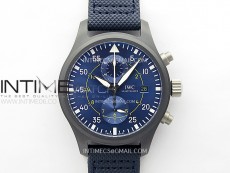 Pilot IW389008 Blue Angels Black Ceramic AZF Best Edition on Blue Leather Strap A7750