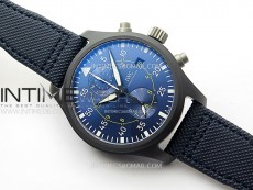 Pilot IW389008 Blue Angels Black Ceramic AZF Best Edition on Blue Leather Strap A7750