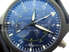 Pilot IW389008 Blue Angels Black Ceramic AZF Best Edition on Blue Leather Strap A7750