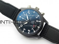PILOT IW389001  Ceramic Case AZF 1:1 Best Edition Black Dial on Black Nylon Strap A7750 (function same as genuine)