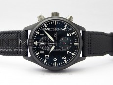 PILOT IW389001  Ceramic Case AZF 1:1 Best Edition Black Dial on Black Nylon Strap A7750 (function same as genuine)