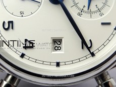 Portugieser Chrono Classic 42 IW390406 ZF 1:1 Best Edition White Dial Blue Markers on Black Leather Strap A7750