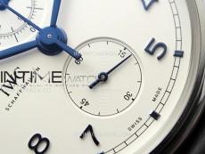 Portugieser Chrono Classic 42 IW390406 ZF 1:1 Best Edition White Dial Blue Markers on Black Leather Strap A7750