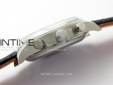 Portugieser Chrono Classic 42 IW390406 ZF 1:1 Best Edition White Dial Blue Markers on Black Leather Strap A7750