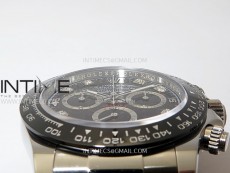 Daytona 116519 904L SS APSF 1:1 Best Edition Black Dial Diamonds Markers on Oysterflex Strap SH4130