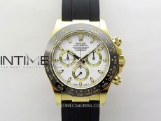 Daytona 116518 YG APSF 1:1 Best Edition White Dial White Subdial on Oysterflex Rubber Strap SH4130