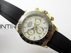 Daytona 116518 YG APSF 1:1 Best Edition White Dial White Subdial on Oysterflex Rubber Strap SH4130