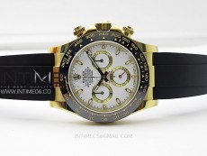 Daytona 116518 YG APSF 1:1 Best Edition White Dial White Subdial on Oysterflex Rubber Strap SH4130