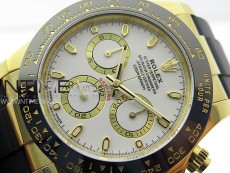 Daytona 116518 YG APSF 1:1 Best Edition White Dial White Subdial on Oysterflex Rubber Strap SH4130