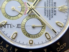 Daytona 116518 YG APSF 1:1 Best Edition White Dial White Subdial on Oysterflex Rubber Strap SH4130