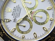 Daytona 116518 YG APSF 1:1 Best Edition White Dial White Subdial on Oysterflex Rubber Strap SH4130