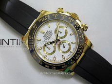 Daytona 116518 YG APSF 1:1 Best Edition White Dial White Subdial on Oysterflex Rubber Strap SH4130