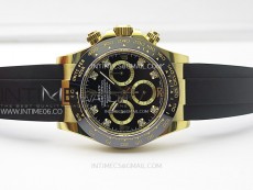 Daytona 116518 YG APSF 1:1 Best Edition Black Dial Diamonds Markers on Oysterflex Rubber Strap SH4130