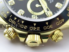 Daytona 116518 YG APSF 1:1 Best Edition Black Dial Diamonds Markers on Oysterflex Rubber Strap SH4130