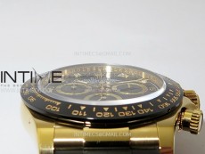 Daytona 116518 YG APSF 1:1 Best Edition Black Dial Diamonds Markers on Oysterflex Rubber Strap SH4130