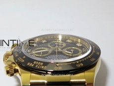 Daytona 116518 YG APSF 1:1 Best Edition Black Dial Diamonds Markers on Oysterflex Rubber Strap SH4130