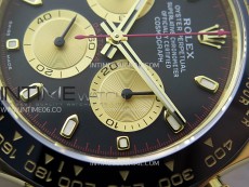 Daytona 116518 YG APSF 1:1 Best Edition Black Dial Gold Subdail on Oysterflex Rubber Strap SH4130